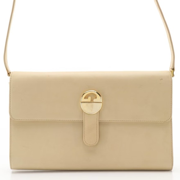 Vintage Gucci Cream Leather Shoulder Bag - Picture 1 of 11